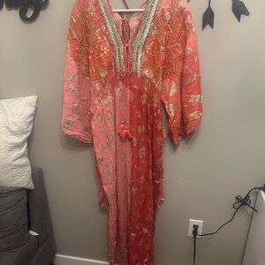 Elegant Pink Embellished Jumpsuit